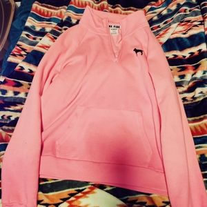 Pink Victoria's secret ombre` quarter zip sweat shirt
